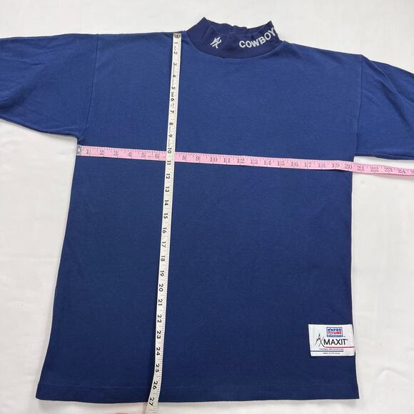 NFL ProLine Vintage MAXIT Dallas Cowboys Size Medium Dark Blue Turtleneck Shirt - Picture 6 of 6